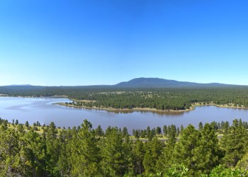 A panoramic view of Upper Lake Mary.