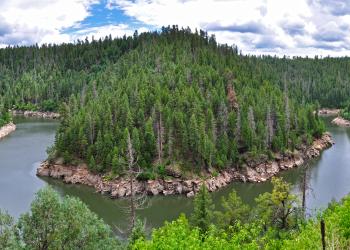 Panoramic shot of the horseshoe at CC Cragin Reservoir (aka Blue Ridge Reservoir).
