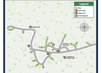 A layout map of the Double Springs Campground.