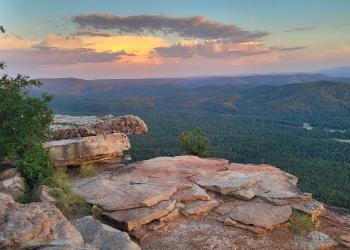 View of the Mogollon Rim looking east into the Tonto National Forest.
