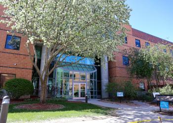 View of the Interagency Visitor Information Center and BLM Public Room building.
