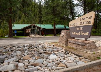 View of the Lowman Ranger District office building.