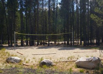 Volleyball court at Shoreline Campground