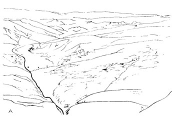 Diagram of valley before the landslide