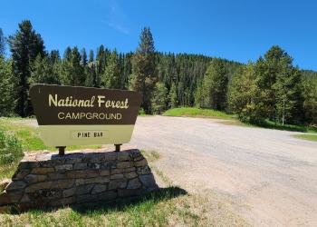 Pine Bar Campground Sign and Entrance