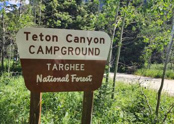 Teton Canyon Campground Sign