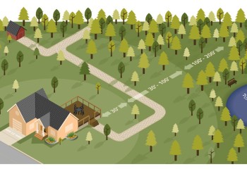 Defensible Space Logo wildfire preparedness drawing
