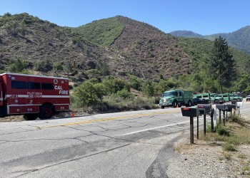 Federal and State Fire Engines on Lytle Creek Hazardous Fuels Reduction Project