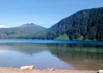 Facing Southeast from shore. Walupt Lake