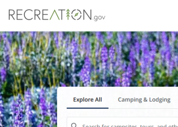 A screenshot of rec.gov showing purple flowers.