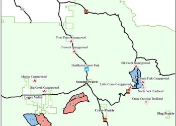 Forest map outlining prescribed fire units
