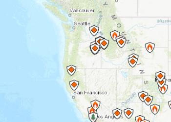 Screenshot of Inciweb map.