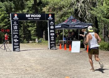 Runner at the "Mt. Hood Trail Run" Race