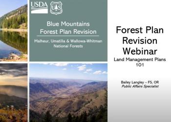 Blue Mountains Forest Plan Revision Land Management Plans 101 Webinar
