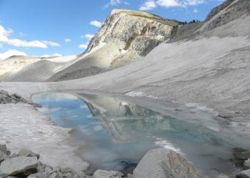 A lake in the mountains