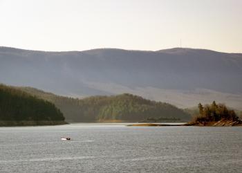 boat on a lake