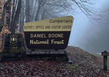 Cumberland District Office and Visitor Center portal sign