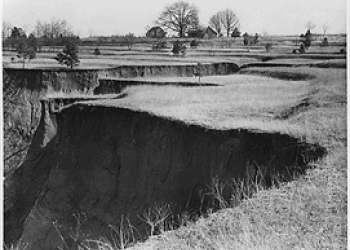 A photo of a washed out creek