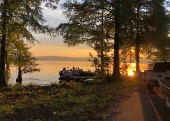 duck hunters in boats on corney lake