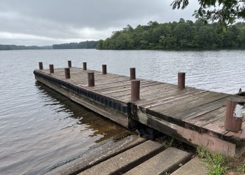 side view of boat dock on south caney lake