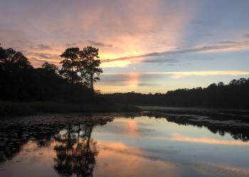 sunset over valentine lake
