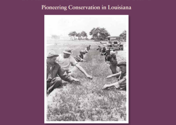 book cover showing men planting pine trees