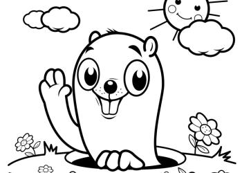 drawing of a prairie dog to color
