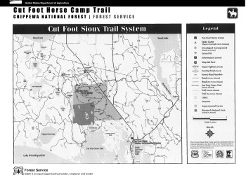 A map showing horse trails. 