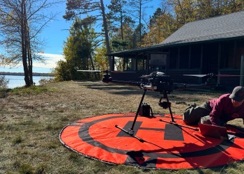 An Unmanned Aerial Systems  about to launch.