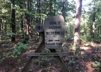 sign for the Devils Backbone Wilderness area