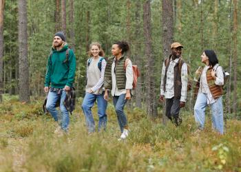 A group of people hiking