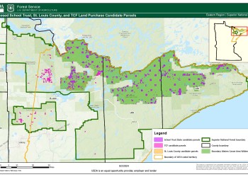 Map showing all candidate parcels