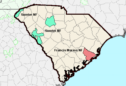 Sumter National Forest Map Usda Forest Service - Sopa - South Carolina