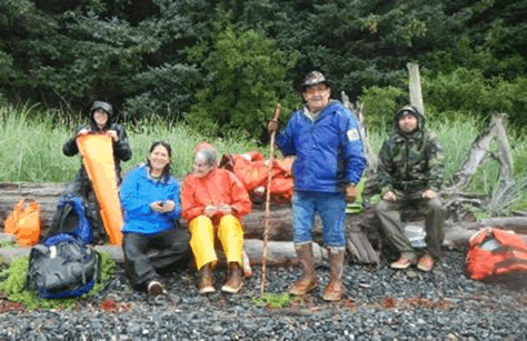 Forest Service Heritage Program staff working alongside Douglas Indian Association (DIA) staff and Elders in the field.