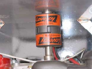 Photo of an engine-to-gearbox coupling.