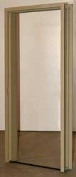 Image of an uninstalled metal door frame that would fit a deep wall.