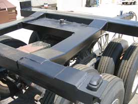 Rear sub-frame installed on stinger trailer.