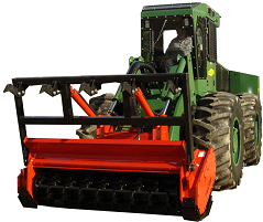 Photo of ag tractor with brush cutter on it.