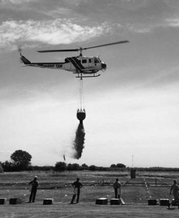 CDF Bell S205 drop test using retardant