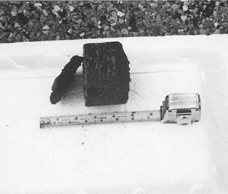 Figure 49bTypical AC pavement core from Kootenai National Forest sites. Note the thin, older BST surface found below thicker AC.