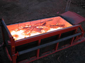 showing the inside of the ACD burning 5 tons of material all at once