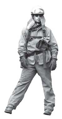 Photograph of a firefighter.