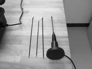 Photo of the four pieces of the antenna.