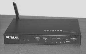 Photograph of a Netgear access point.