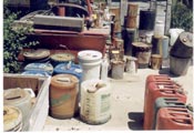 Photo of several buckets and containers.