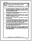 Image of a checklist for personnel handling of fluorescent lamps that contain mercury.