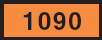 Image of an identification number on a rectangular orange-colored panel sign. The identification number is 1090.