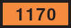 Image of an identification number on a rectangular orange-colored panel sign. The identification number is 1170.