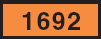 Image of an identification number on a rectangular orange-colored panel sign. The identification number is 1692.