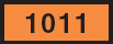 Image of an identification number on a rectangular orange-colored panel sign. The identification number is 1011.